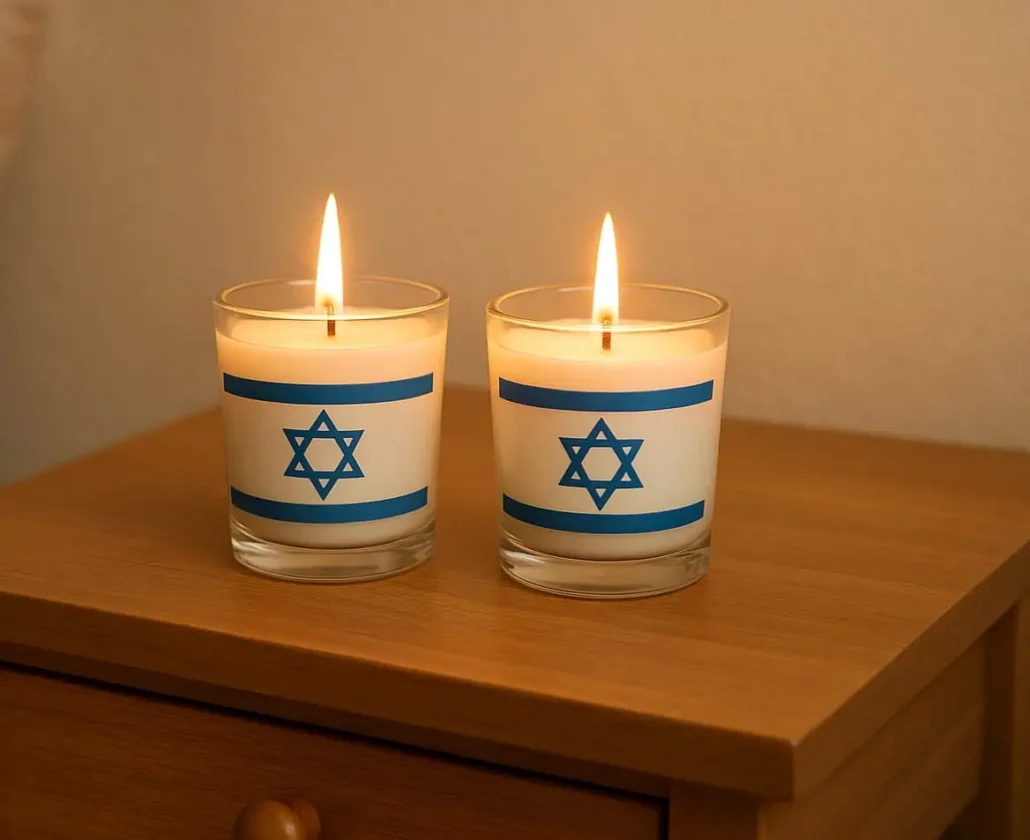 שני נרות נשמה דולקים
